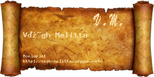Végh Melitta névjegykártya